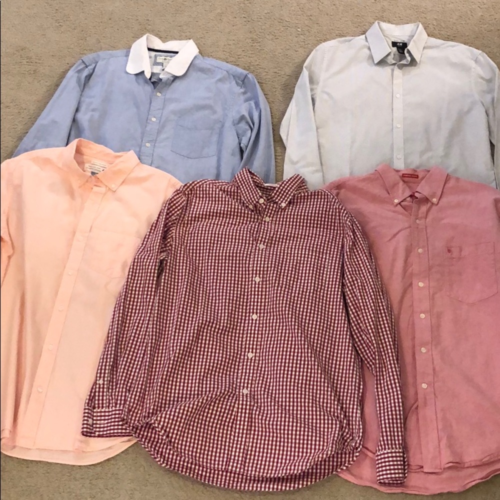 5 Pack Dress Shirt, Sz Lg/M